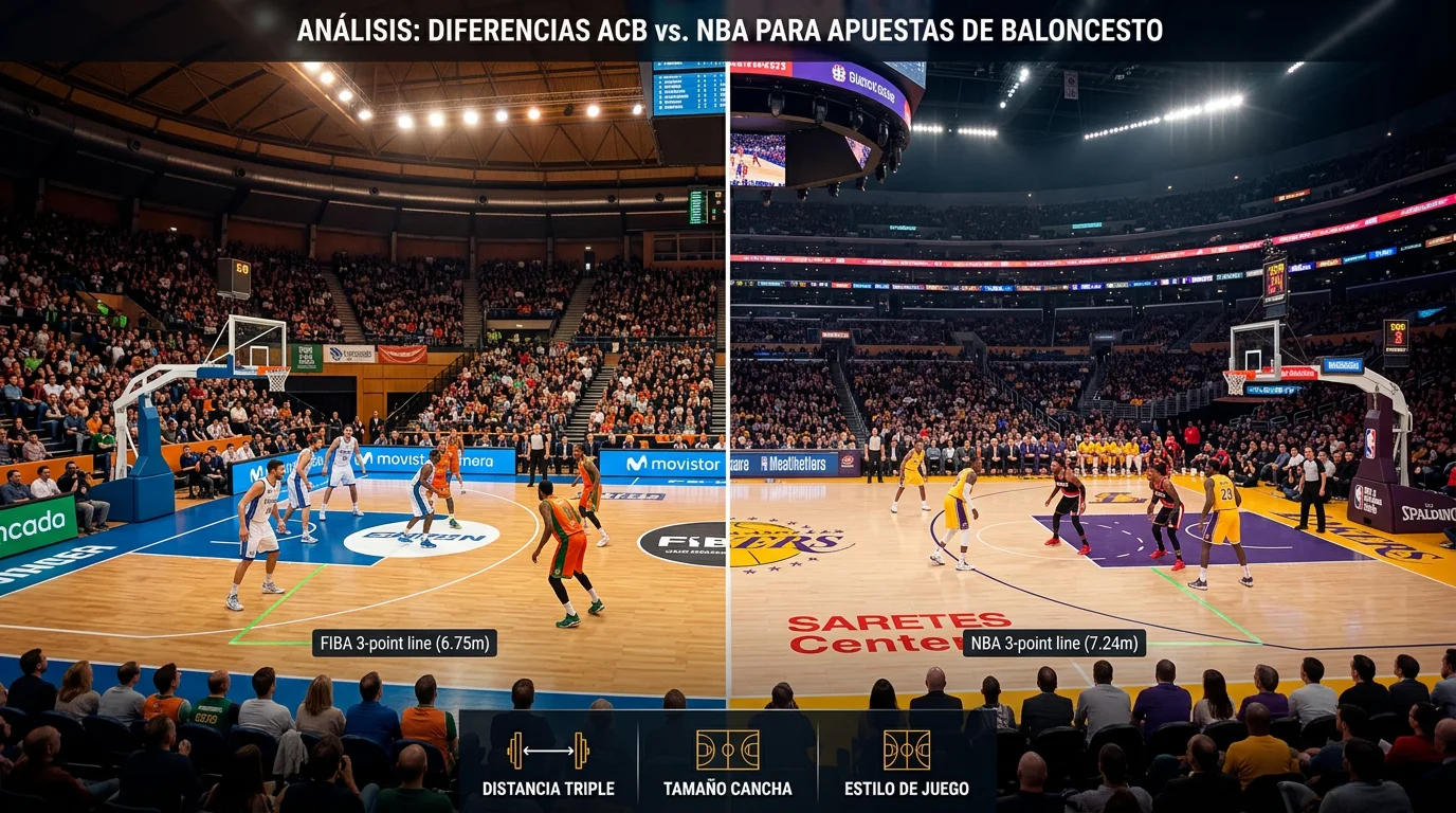 Diferencias entre reglas ACB y NBA para apuestas de baloncesto