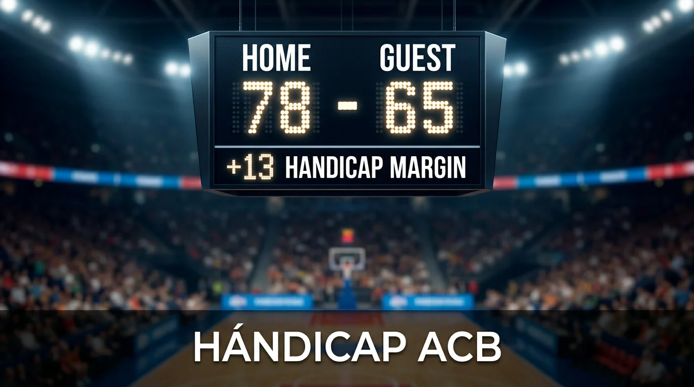 Hándicap baloncesto ACB — marcador electrónico con diferencia de puntos en partido Liga Endesa
